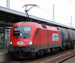 �BB Leasingtaurus f�r ITL 1116 234-4 (Siemens Bj.2004) am 05.10.08 mit Kesselwagenzug im Bhf.