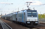LEG mit den Mietloks Railpool 185 674-9 und MRCE  185 546-9 + Kesselwagenzug am Haken am 21.09.16 Bf.
