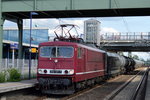 LEG 250 137-7(155 137-3) mit MRCE Lok 185 546-9 aktuell auch LEG und Kesselwagenzug (leer) Richtung Stendell am 21.06.16 Bf.