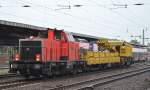 LOCON 216 (214 007-7) mit dem KIROW KRC 810T Schienenkran + Schutzwagen der Fa.