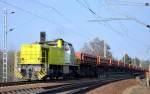 LOCON mit Lok 1138/275 119-6 und Schotterzug am 09.03.16 Berlin-Wuhlheide.
