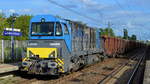 LOCON mit der Alpha Trains Mietlok, einer Vossloh G 2000BB asynchron 273 014-1 [NVR-Nummer: 92 80 1273 014-1 D-ATLU, vossloh Bj.2002]mit Gannzug Rolldachwagen Richtung Rügen am 29.07.17