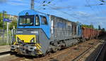 LOCON mit der Alpha Trains Mietlok, einer Vossloh G 2000BB asynchron 273 014-1 [NVR-Nummer: 92 80 1273 014-1 D-ATLU, vossloh Bj.2002]mit Gannzug Rolldachwagen Richtung Rügen am 29.07.17