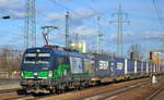 LTE Logistik- and Transport- GmbH mit der ELL Vectron 193 263 [NVR-Number: 91 80 6193 263-1 D-ELOC, Siemens Bj.2016] und KLV/Containerzug am 01.02.18 Bf.