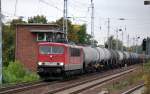 MEG 707 (155 230-6) mit Kesselwagenzug am 05.10.12 Richtung Bernau, Berlin-Karow.