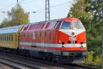MEG 301 (92 80 1229 120-1 D-MEG wurde vun Faur in Rummänien 1982 gebaut und von Krupp 1992 modernisiert und remotorisiert, hier an einem Messzug am 08.10.14 Berlin-Karow.