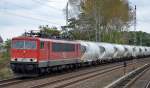 MEG 701 (155 124-1) mit Zementstaubgüterzug am 14.10.14 Richtung Oranienburg in Mühlenbeck/Mönchmühle b.Berlin.