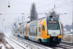 ODEG-KISS ET 445.113 fährt zur Bereitstellung am 28.01.14 Berlin-Karow.
