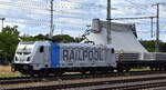 Railpool Lokl  187 300-9  [NVR-Nummer: 91 80 6187 300-9 D-Rpool], aktueller Mieter unbekannt, Lokomotion wohl eher nicht? mit einem Ganzzug Oberbaustoffwagen mit Betongleisschwellen pausierte zum