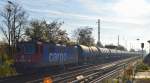 SBB Cargo Mietlok Re 421 372-4 mit Kesselwagenzug Richtung Schwedt am 07.11.14 Berlin-Karow.