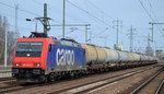 Die Railpool 482 042-9 mit einem Kesselwagenzug (Xylole) am 03.04.16 Bhf.