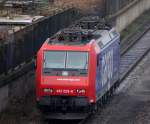 Re 482 029-6 am 06.02.09 abgestellt in Warteposition im Berliner Westhafen.