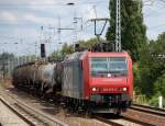Re 482 015-5 mit Kesselwagenzug Richtung Karower Kreuz Berlin, 23.07.08 Berlin-Karow.
