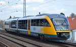 Auf Dienstfahrt und nicht alltäglich in Berlin zu sichten, ein ODEG Desiro, der Triebzug 642 416/642 916 (95 80 0642 416-1+95 80 0642 916-0 D-ODEG, Siemens Bj.2008) am 08.04.16 Berlin-Karow.