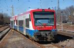 Zwei PEG RegioShuttle vorne VT 650.?? + VT 650.04 (95 80 0650 565-4 D-PEG) als RB12 Richtung Templin Stadt, 19.03.11 Bhf.
