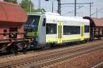 Fabrikneuer Agilis RegioShuttle (95 80 0650 733-8 D-AGIL) aus dem Stadler Werk Berlin-Pankow bei der �berf�hrung am 06.06.11 Bhf.