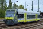 Wahrscheinlich auf dem Rückweg nach Inspektion im Stadler Werk Berlin-Pankow, ein agilis RgeioShuttle VT 650.736 (95 80 0650 736-1 D-AGIL, Stadler Bj.2011) überraschend im Bhf.