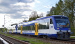 NEB mit dem RB 12 nach Berlin-Ostkreuz mit VT 007 + VT 018 am 04.05.16 Mönchmühle bei Berlin.