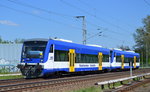 RB12 nach Templin mit NEB VT 008/650 540-7 + VT 00?/650 546-4 am 10.05.16 Mühlenbeck bei Berlin.